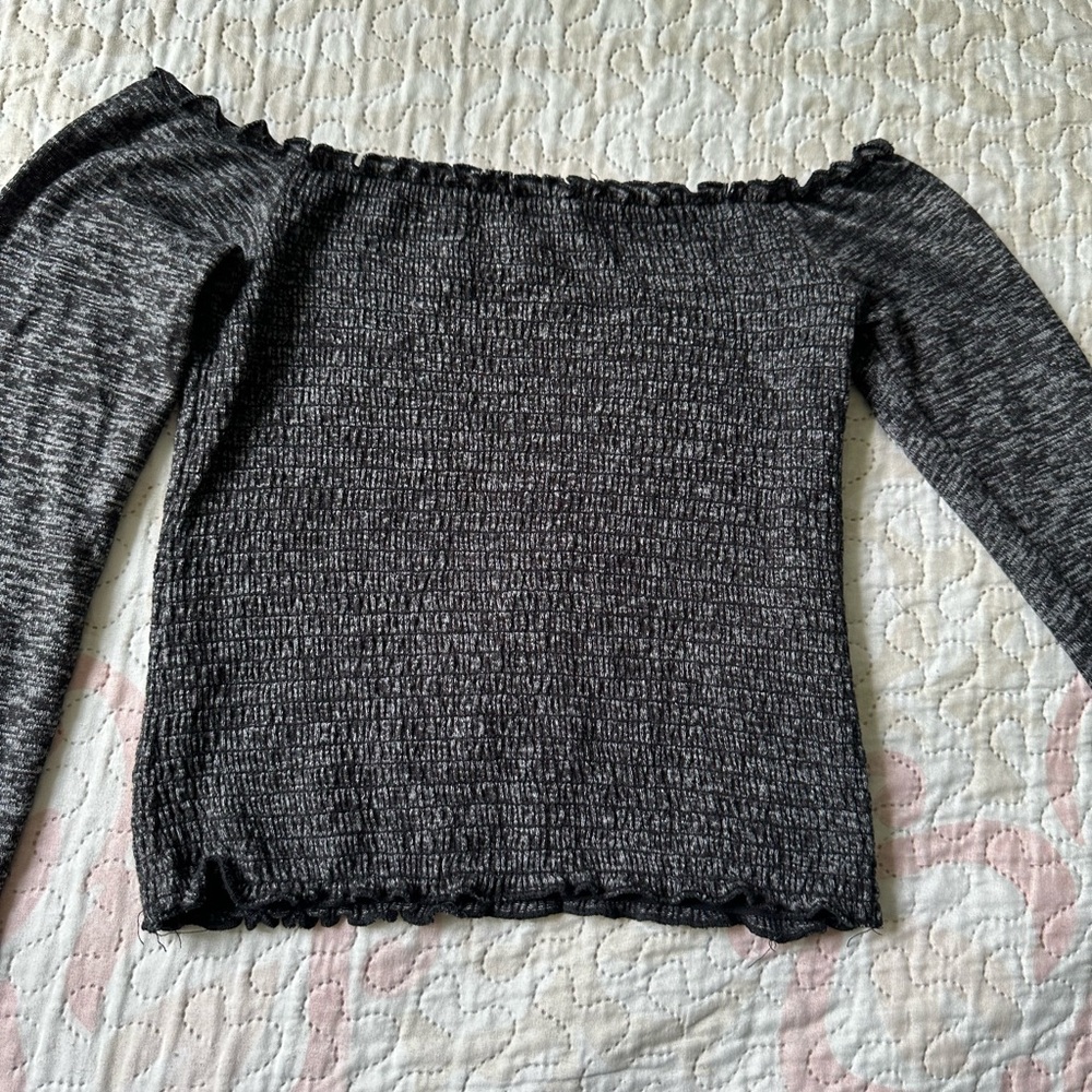 Hollister Charcoal Off-Shoulder Sweater